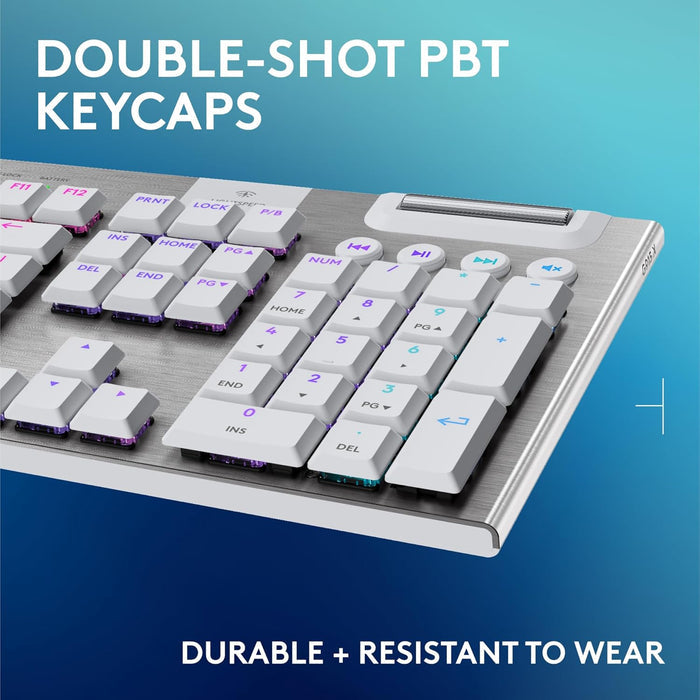 Logitech G915 X Lightspeed Wireless Gaming Keyboard, GL Tactile Switches - White - PakByte Computers