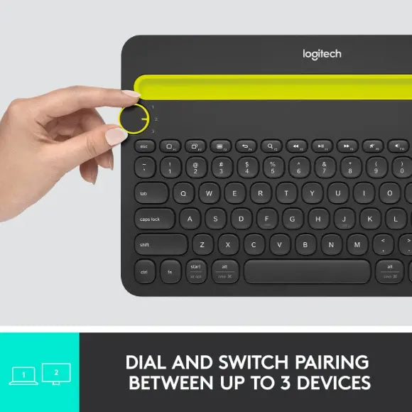 Logitech K480 Wireless Multi-Device Keyboard - BLACK - PakByte Computers