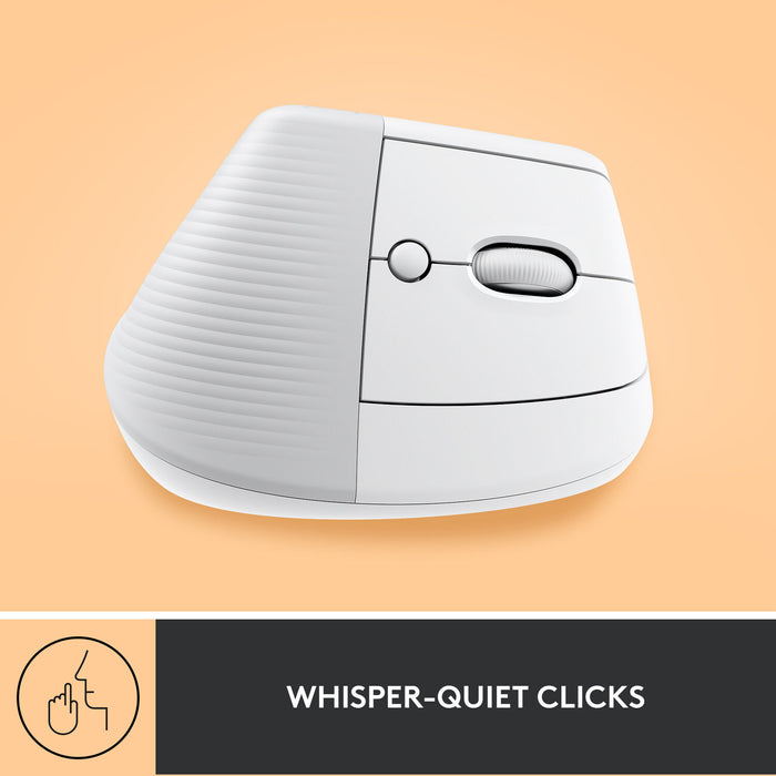 Logitech Lift Vertical Ergonomic Wireless Mouse - Off-White - PakByte
