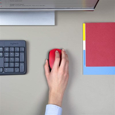 Logitech M171 Wireless Mouse, 2.4 GHz with USB Mini Receiver, Optical Tracking - Red - PakByte