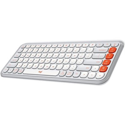 Logitech POP ICON KEYS Compact Wireless Keyboard 920-013084 | Off White & Orange - PakByte