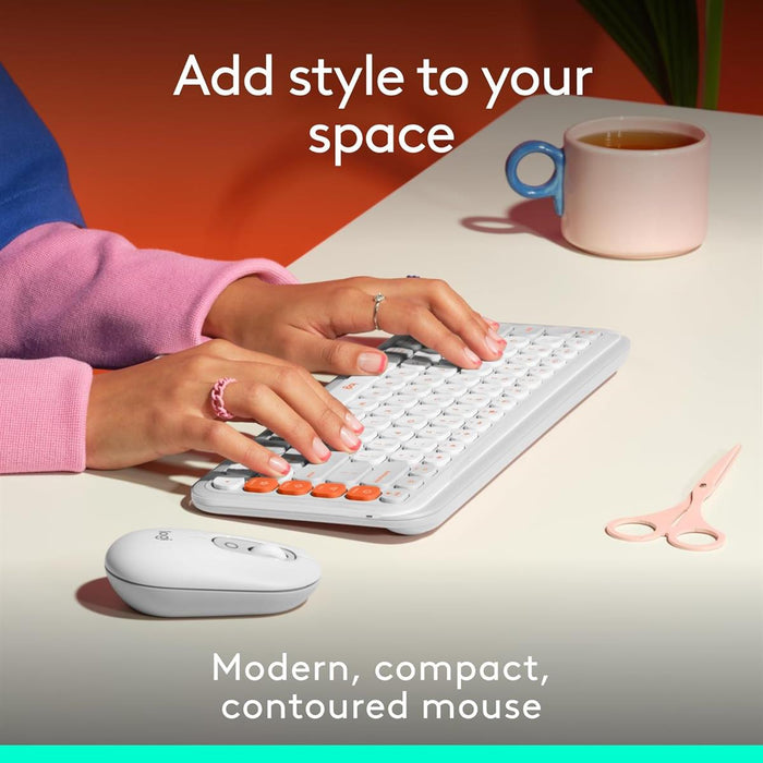Logitech POP Mouse, Wireless Mouse - Off-White - PakByte Computers