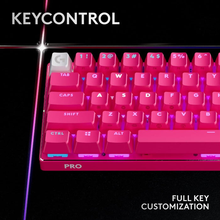 Logitech PRO X 60 Wireless 60% Gaming Keyboard - Optical Switches (Magenta) - PakByte Computers