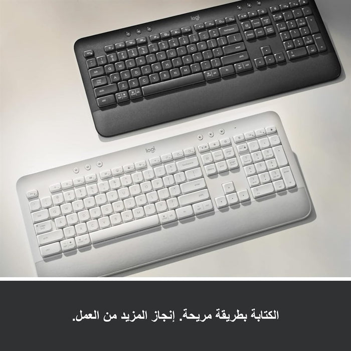 Logitech SIGNATURE K650 Wireless Keyboard with Wrist Rest (Off White) - AR Layout - PakByte Computers
