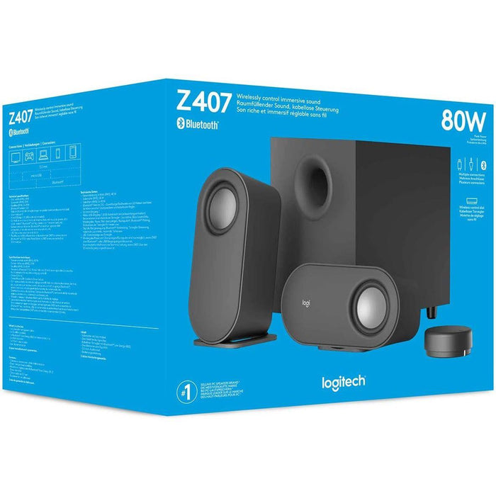 Logitech Z407 Bluetooth Computer Speakers with Subwoofer and Wireless Control - PakByte Computers