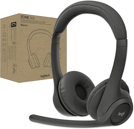 Logitech Zone 305 Wireless Bluetooth Headset with Microphone for Business