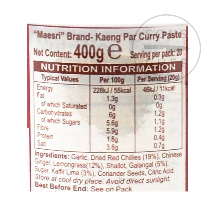 Maesri Thai Jungle Curry Paste - Kaeng Par, 400g