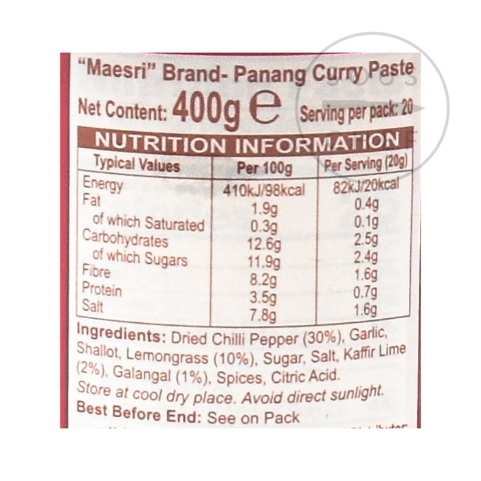 Maesri Thai Panang Curry Paste, 400g