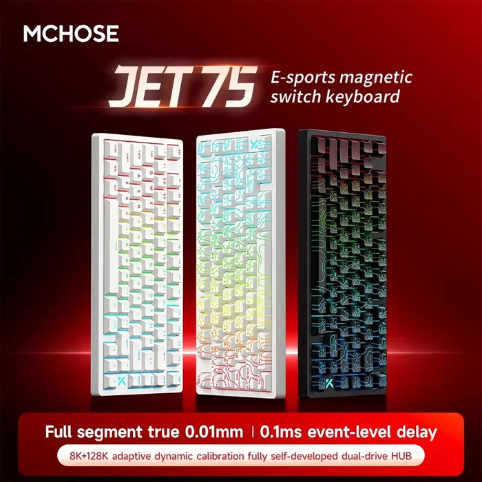 Mchose Jet 75 HE 75% Hall Effect Magnetic Switch Gaming Keyboard - White - PakByte Computers