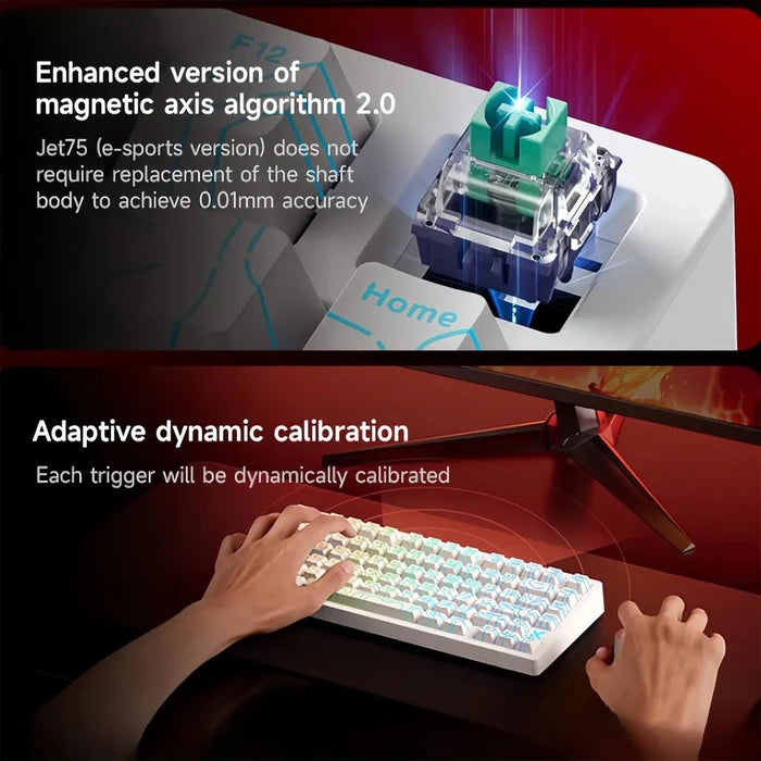 Mchose Jet 75 HE 75% Hall Effect Magnetic Switch Gaming Keyboard - White - PakByte Computers