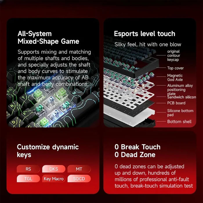 Mchose Jet 75 HE 75% Hall Effect Magnetic Switch Gaming Keyboard - White - PakByte Computers