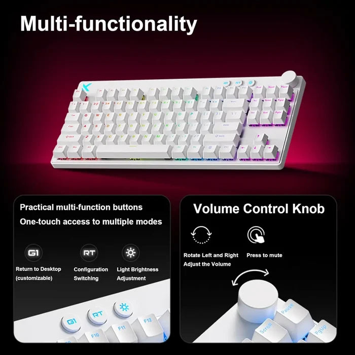 Mchose Mix 87 HE TKL Wired RGB Magnetic Switch Gaming Keyboard, Apollo Switch - White - PakByte Computers