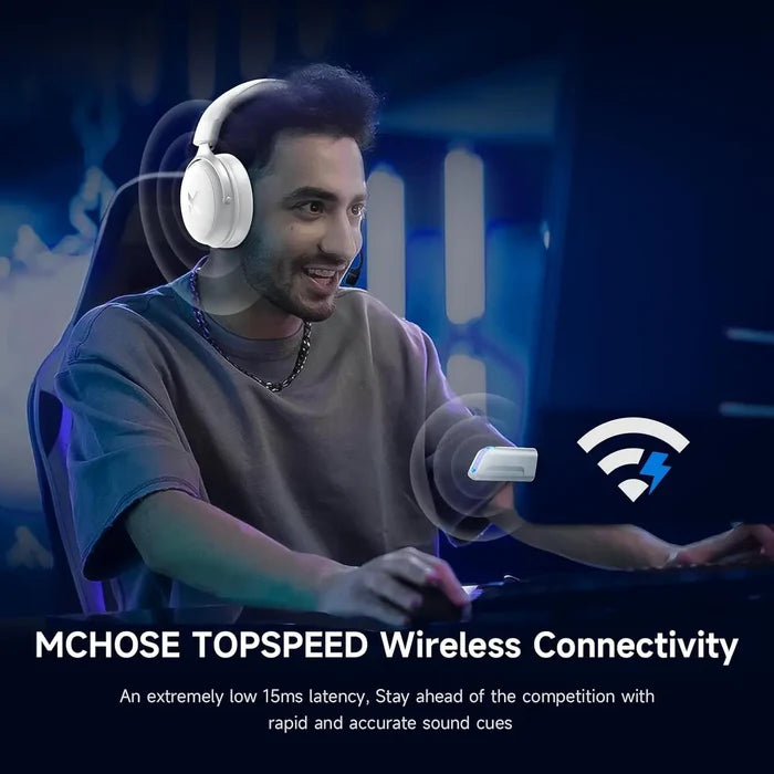 Mchose V9 PRO Wireless Gaming Headset 7.1 Surround Sound - White/Blue