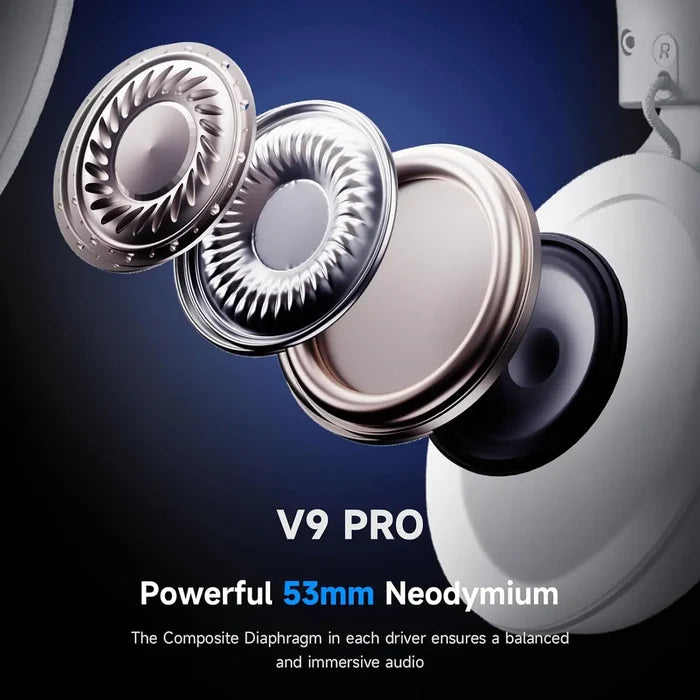 Mchose V9 PRO Wireless Gaming Headset 7.1 Surround Sound - White/Blue