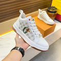 Men's Fall-Winter Genuine Leather Fashion Casual Lace-Up High-Top Sneakers Sports Shoes