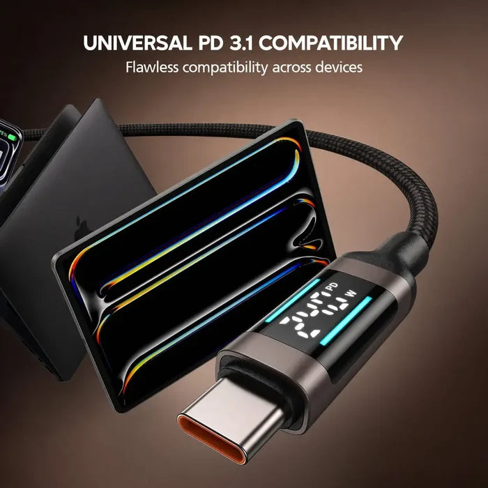 Micropack MC-C240 240W USB-C to USB-C Fast Charging Cable Soft Braided - 2M