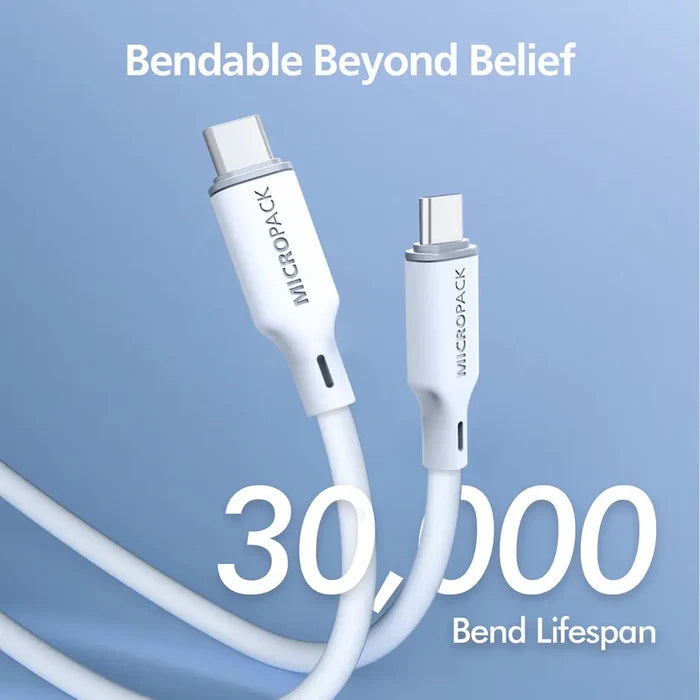Micropack MC-C60 USB-C to USB-C Soft Silicone Cable - 1.2M - Black