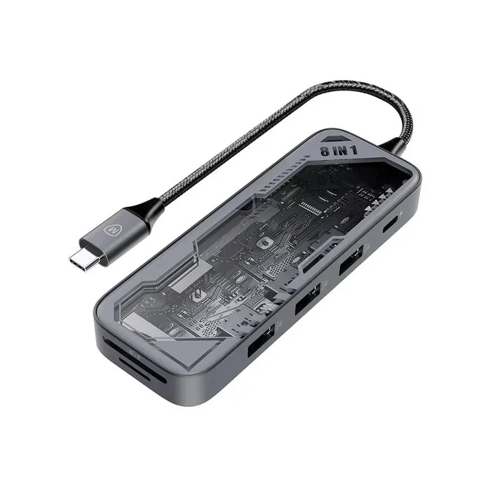 Micropack MDC-N8T USB-C Hub 8-in-1 Multiport Adapter - Grey