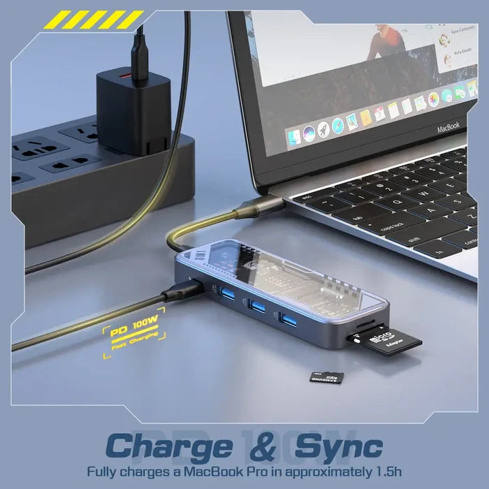 Micropack MDC-N8T USB-C Hub 8-in-1 Multiport Adapter - Grey