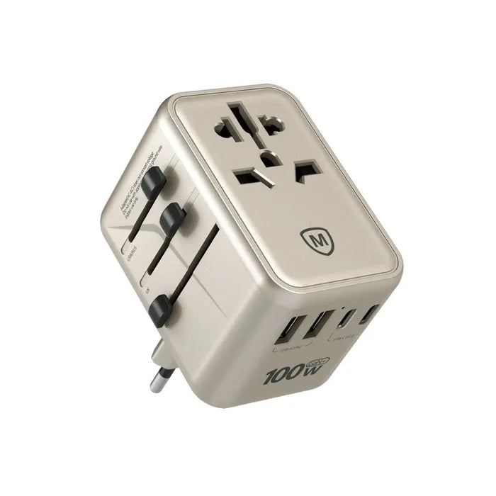 Micropack MTA-5100 100W Worldwide Universal Travel Adapter Fast Charging - Titanium Gold