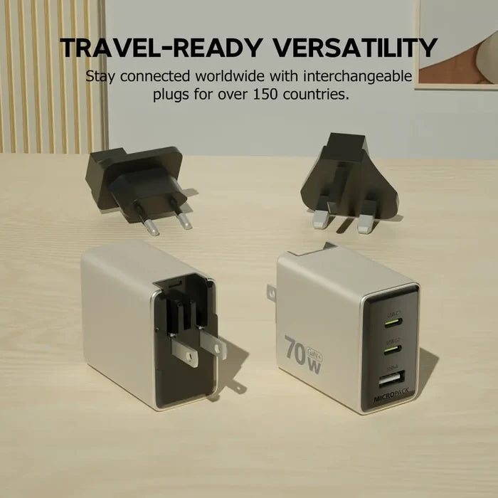Micropack MWC-370 70W USB-C Universal Wall Charger - Titanium Gold