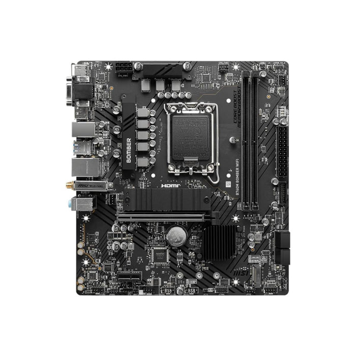 MSI B760M Bomber Wifi DDR5 Intel 12/13/14th Gen microATX Motheboard - PakByte Computers