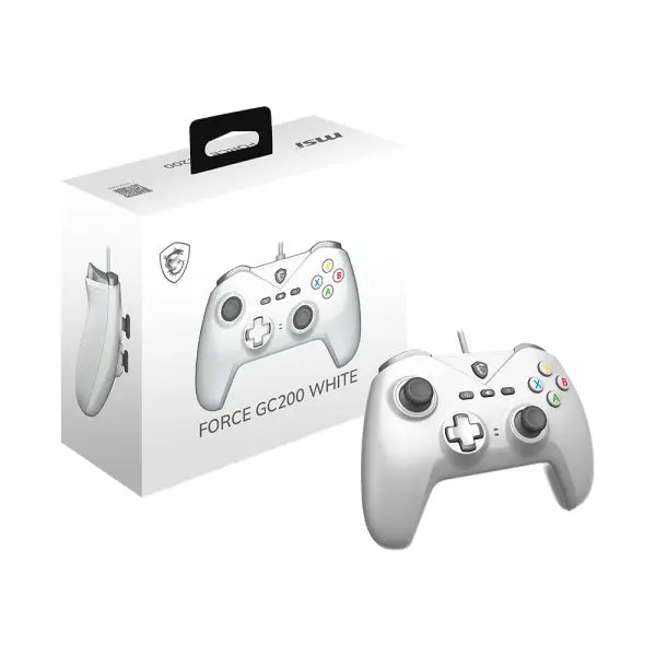MSI Force GC200 Wired Gaming Gamepad Controller - White - PakByte Computers