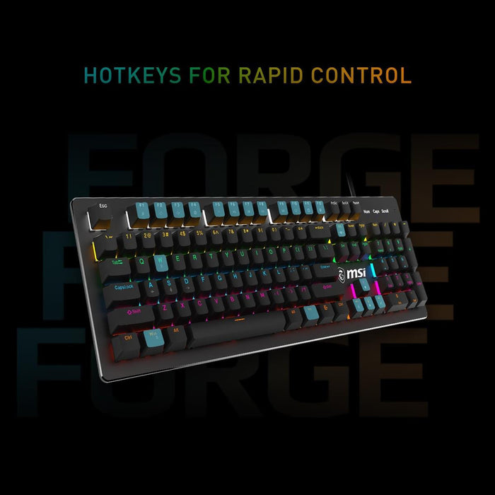MSI Forge GK300 RGB Gaming Keyboard Mouse Combo - Blue Switches - PakByte Computers