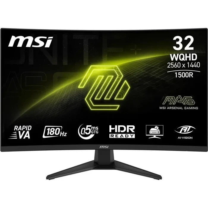 MSI MAG 321CQF E18 31.5" 180 Hz Rapid VA QHD Curved Gaming Monitor - PakByte Computers