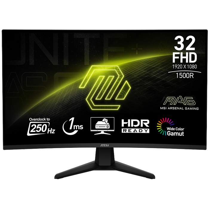 MSI MAG 32C6X - 250Hz 1080p FHD VA 32" Curved Gaming Monitor - PakByte Computers