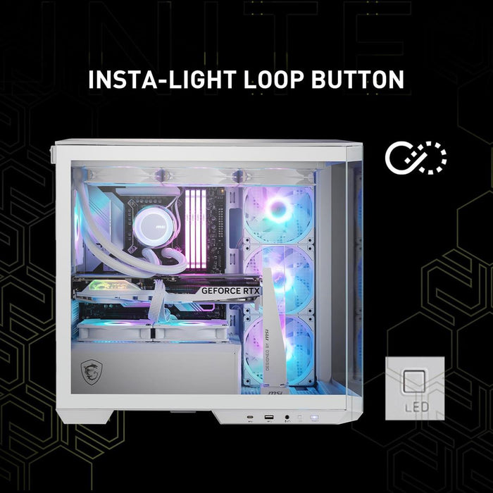 MSI MAG PANO M100R PZ  Mid-Tower Gaming PC Case - White - PakByte Computers