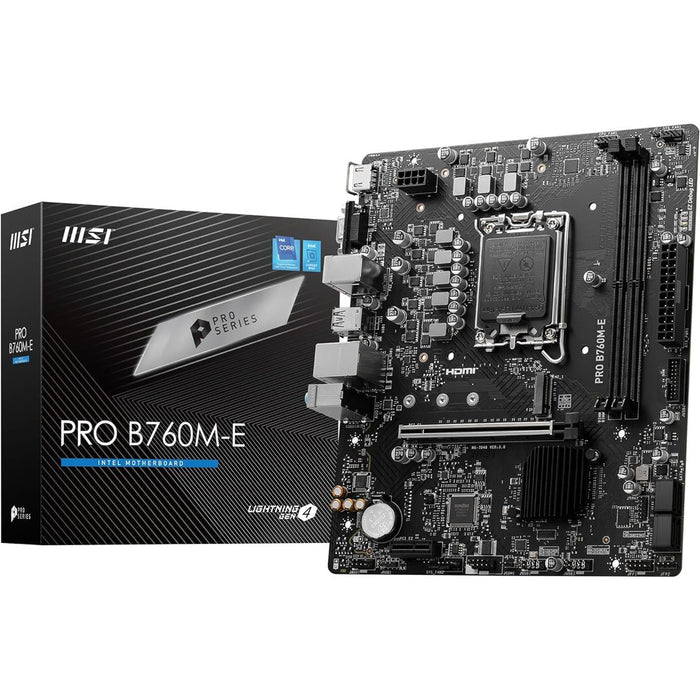MSI Pro B760M-E DDR5 Intel 12/13/14th Gen microATX Motherboard - PakByte Computers