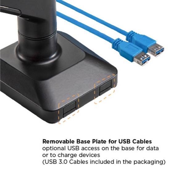 MXG BMA-12U Single  Monitor Premium  Aluminum Spring-Assisted With 3.0 USB Cable Monitor Arm - Matte Black - PakByte Computers