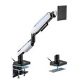 MXG HMA-12R Single Heavy Duty RGB Gaming Monitor Arm - Matte White - PakByte