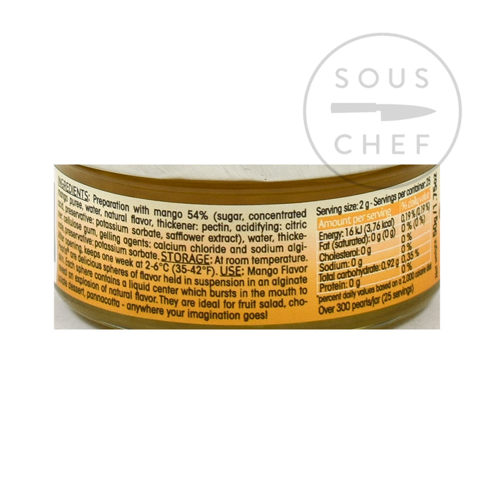 Mango Flavour Pearls 50g Modernist and Molecular French Food and Recipes Ingredients information