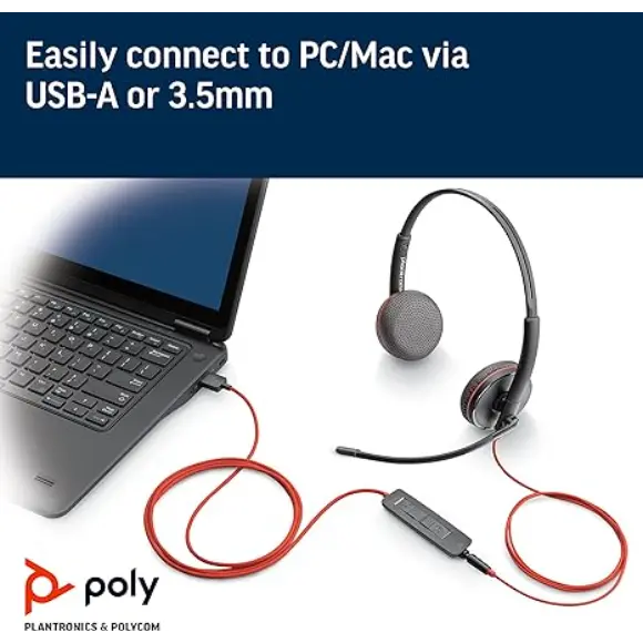 Plantronics C3225 USB-A Blackwire Headset - PakByte Computers