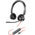 Plantronics Poly Blackwire C3320 Stereo Microsoft Teams Certified USB-C Headset +USB-C/A Adapter