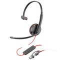 Poly Blackwire 3210 Monaural USB-C Headset + USB-C/A Adapter - PakByte Computers