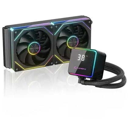 Power Train M240 240mm ARGB AIO Liquid CPU Cooler with LCD Display - Black