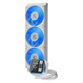 Power Train S360 360mm ARGB AIO Liquid CPU Cooler with 2.8" LCD Screen - White