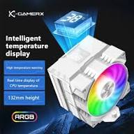 Power Train X-Gamerx Z-1300 ARGB CPU Air Cooler with Digital Temperature Display - White