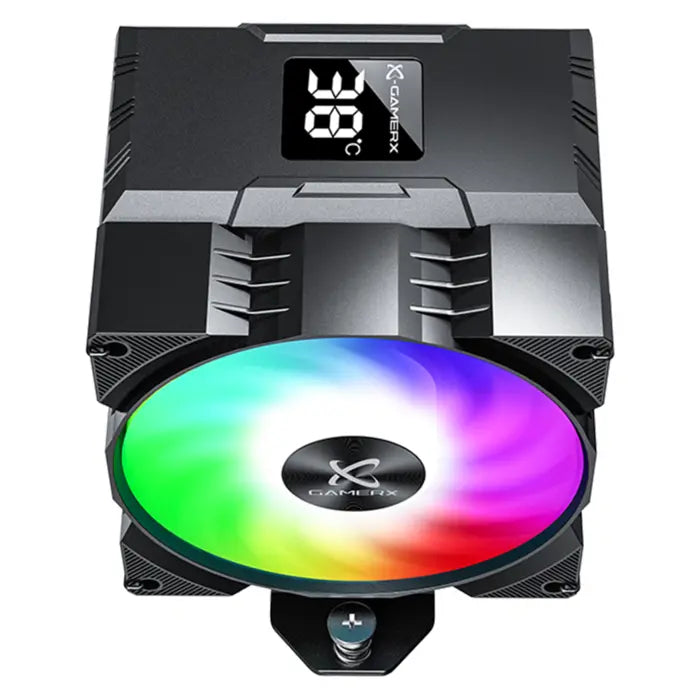 Power Train X-Gamerx Z-1300 ARGB CPU Air Cooler with Digital Temperature Display - Black