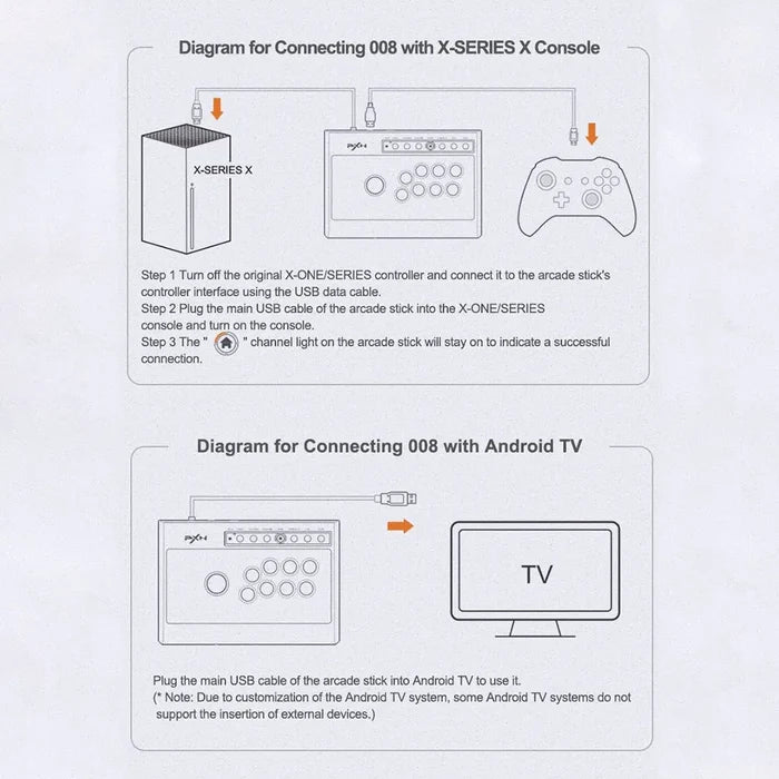 PXN 008 Gaming Arcade Stick Multi-Platform Game Fighting Classic Joystick Video Game Controller