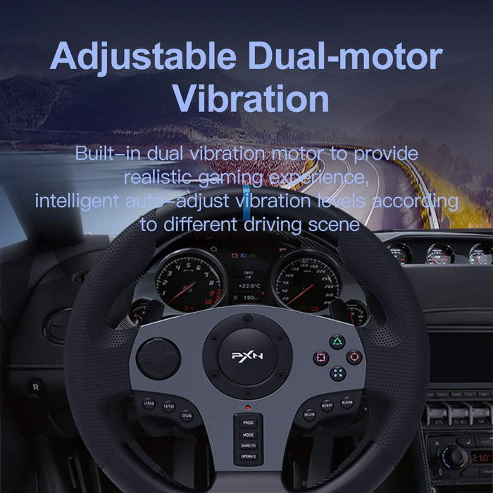 PXN V9 Universal USB Sim Racing Wheel with 3 Pedals and Shifter