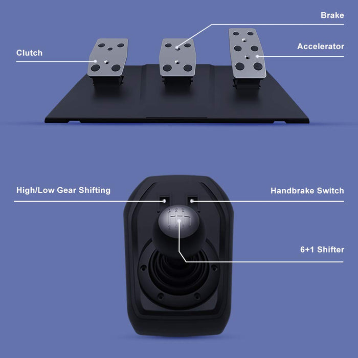 PXN V9 Universal USB Sim Racing Wheel with 3 Pedals and Shifter