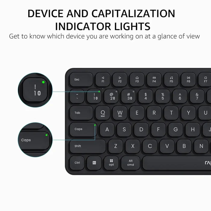 Rapoo E9050L Bluetooth Wireless Multi-Device Keyboard - Dark Grey