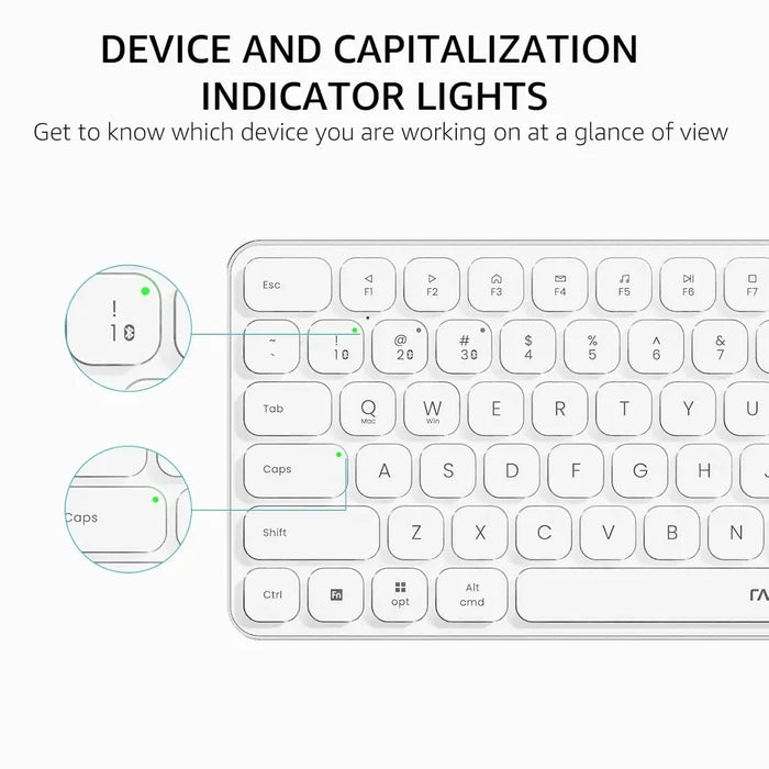Rapoo E9050L Bluetooth Wireless Multi-Device Keyboard - White