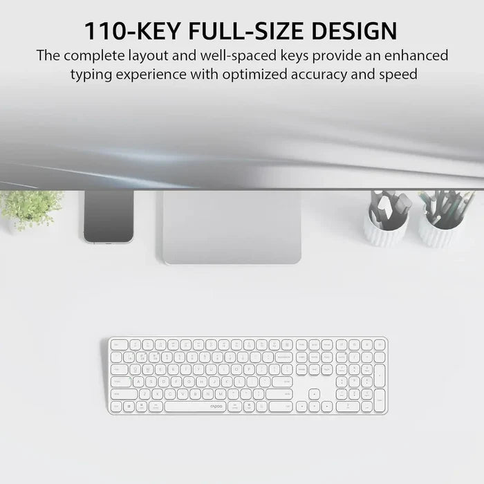 Rapoo E9550L Multi-Device Wireless Keyboard - White