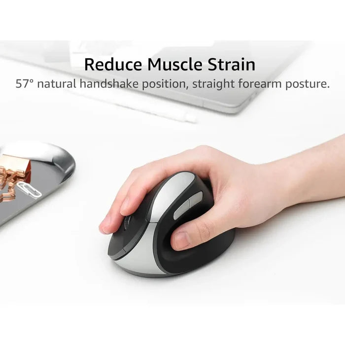 Rapoo EV250 Silent Vertical Wireless Optical Mouse - Black