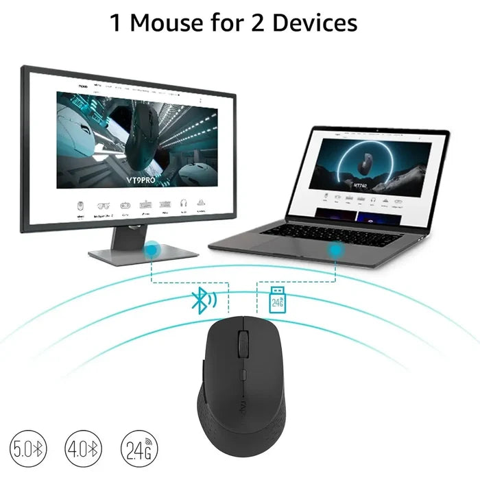 Rapoo M300 Silent Wireless Mouse - Light Grey